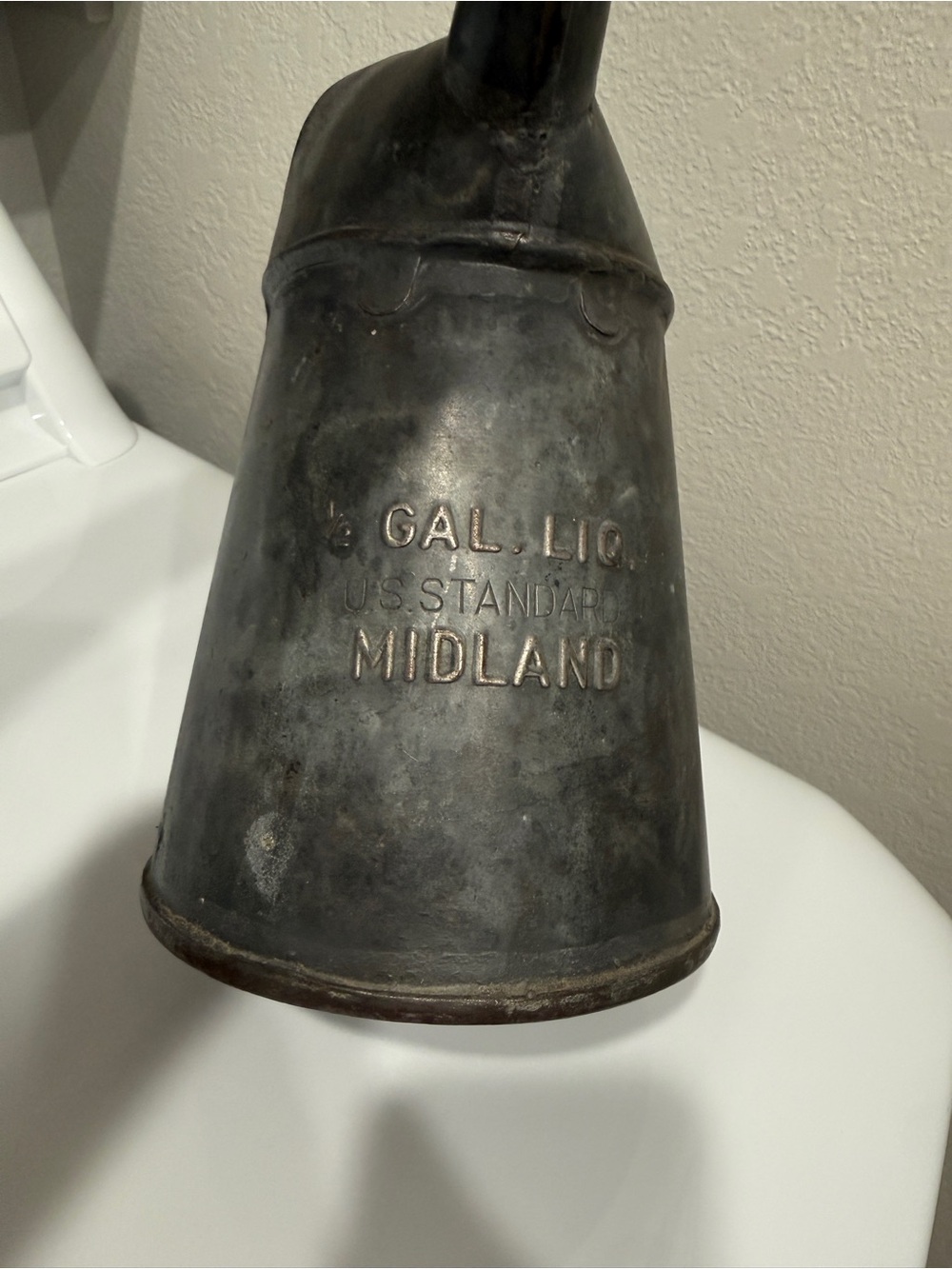 Vintage Midland Galvanized Oil Can and Funnel-Farmhouse Rustic Decor - Picture 14 of 16